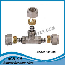 Brass Equal Tee / Brass Compression Fitting for Pex-Al-Pex Pipe (F01-303)